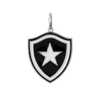 Pingente Botafogo Escudo em Prata 925 Esmaltado