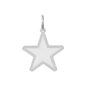 Pingente Botafogo Estrela em Prata 925 Esmaltado