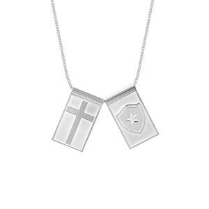 Escapulario Botafogo Cruz e Escudo em Prata 925