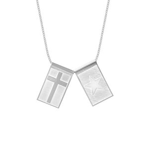 Escapulario Botafogo Cruz e Estrela em Prata 925