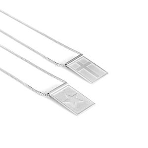 Escapulario Botafogo Cruz e Estrela em Prata 925