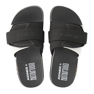 Sandália kivah slide preto/branco