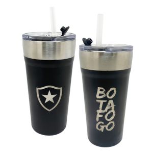 Copo térmico preto com canudo 500ml